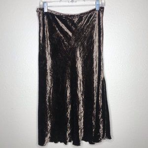 RENATO NUCCI Elegant Chocolate Brown Velvet Skirt